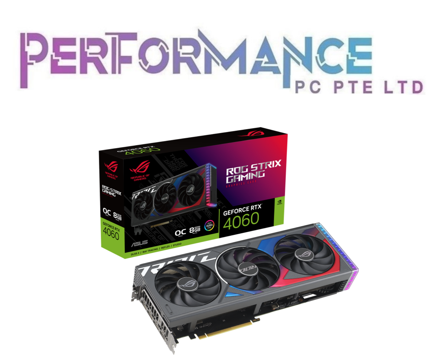 ASUS ROG Strix GeForce RTX 4060 RTX4060 OC Edition 8GB GDDR6 GRAPHIC CARD (3 YEARS WARRANTY PTE LTD)