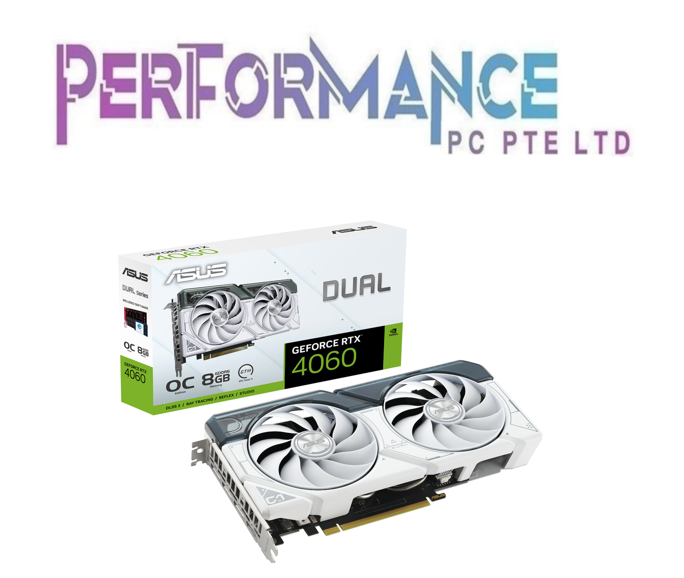 ASUS Dual GeForce RTX4060 RTX 4060 White OC Edition 8GB GDDR6 GRAPHICS CARD (3 YEARS WARRANTY BY AVERTEK ENTERPRISES PTE LTD)