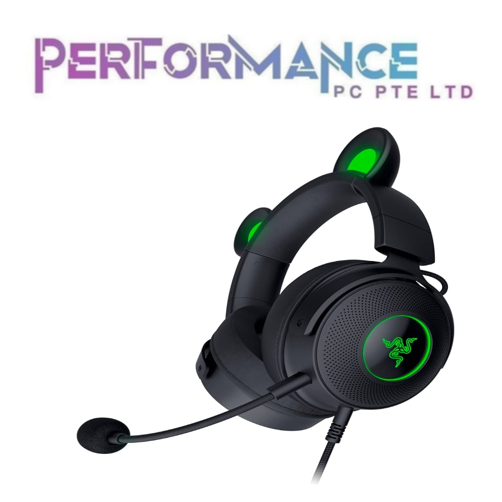 Razer Kraken Kitty V2 Pro - Wired RGB Headset with Interchangeable Ears - FRML Packaging - Black / QUARTZ Edition (2 YEARS WARRANTY BY BAN LEONG TECHNOLOGY PTE LTD)