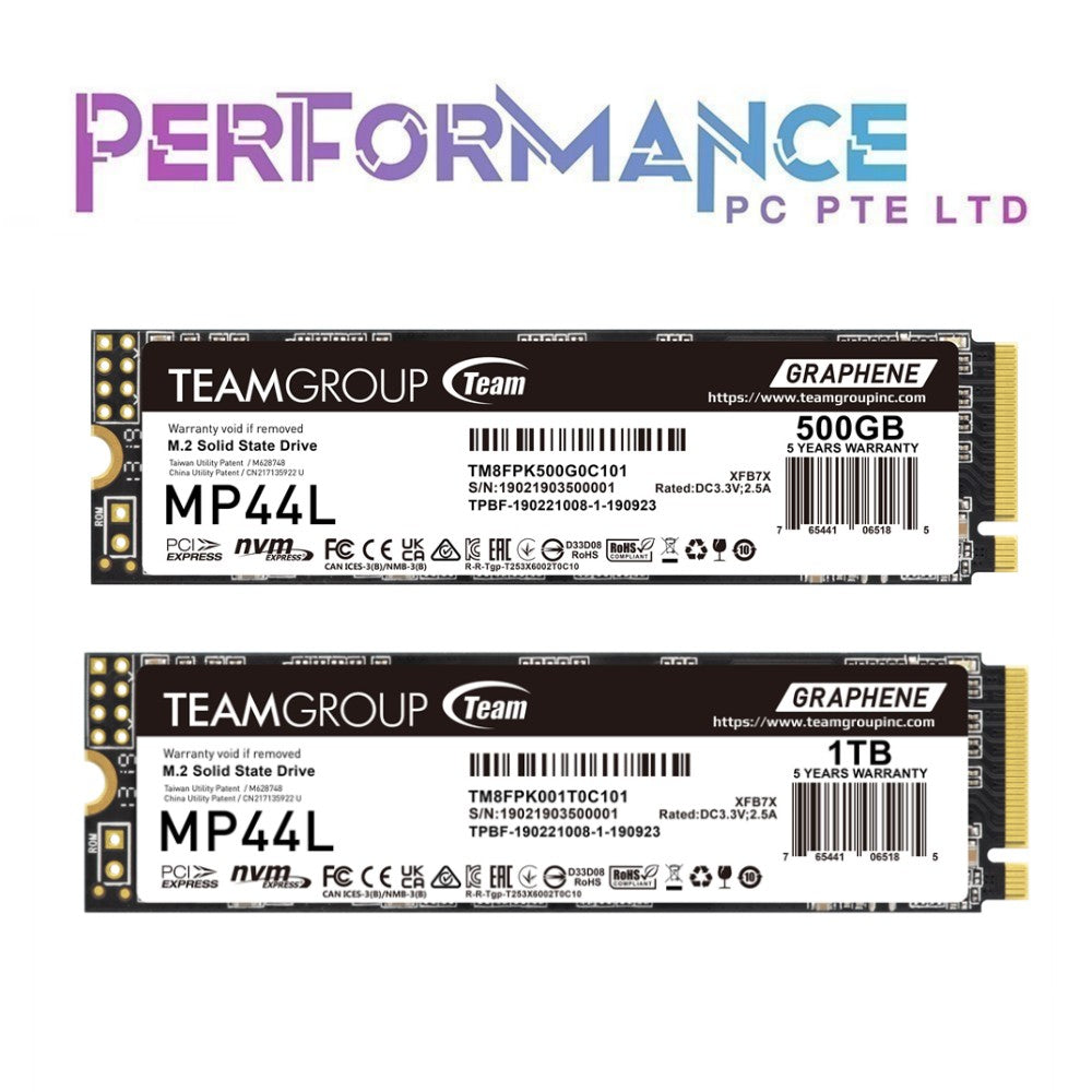 TEAMGROUP MP44L M.2 PCIe SSD 500GB /1TB  (5 YEARS WARRANTY BY AVERTEK ENTERPRISES PTE LTD)