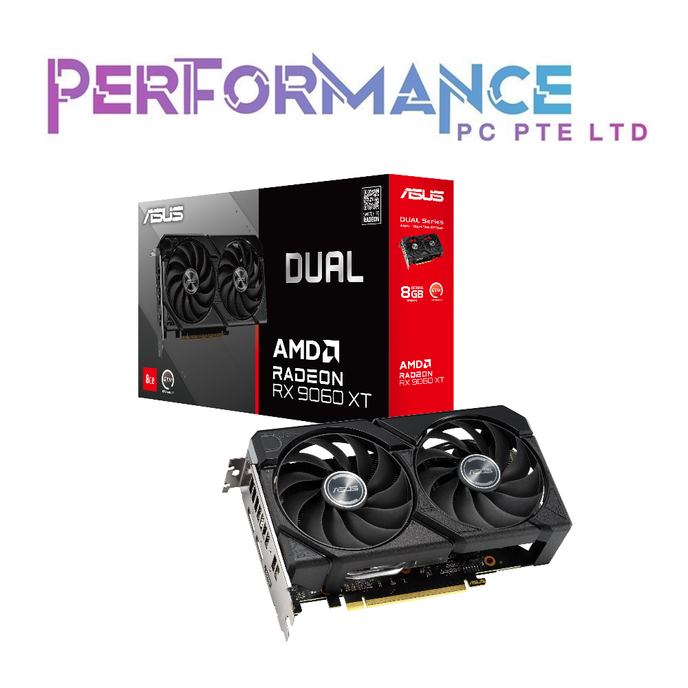 ASUS DUAL Radeon™ RX9060 XT 9060 XT 8GB GDDR6 (3 YEARS WARRANTY BY BAN LEONG TECHNOLOGY PTE LTD)