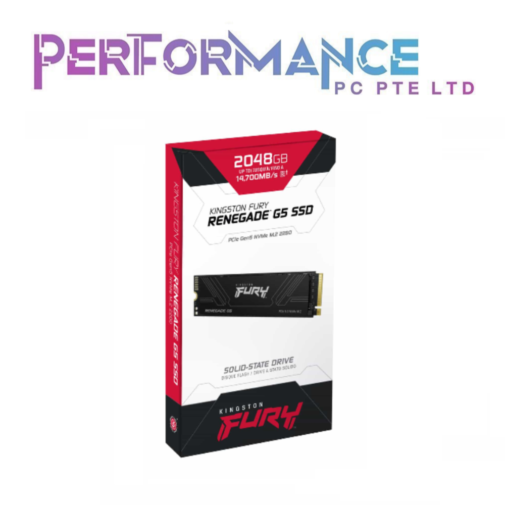 Kingston FURY Renegade G5 2280 PCIe Gen 5 NVMe M.2 SSD 1024GB /2048GB /4096GB (5 YEARS BY CONVERGENT SYSTEM PTE LTD)