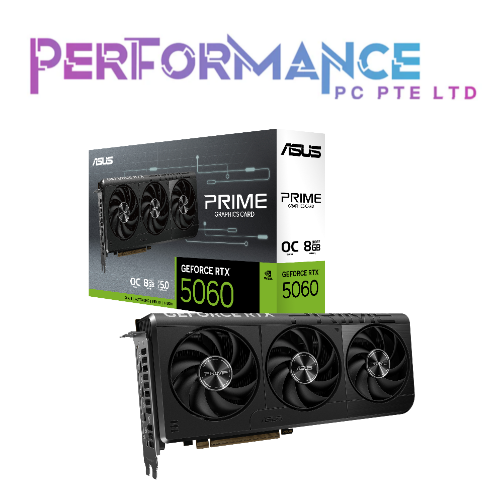 ASUS PRIME GeForce RTX™ 5060 8GB GDDR7 OC Edition GRAPHICS CARD (3 YEARS WARRANTY BY BAN LEONG TECHNOLOGIES)