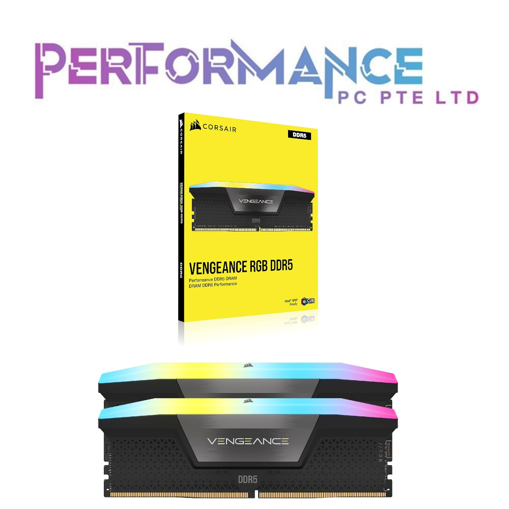 CORSAIR VENGEANCE RGB DDR5(2x16GB/2x24GB/2x32GB/2x48GB)6000Mhz/6400Mhz 1.40V Black (FOR INTEL)(LIMITED LIFETIME WARRANT)