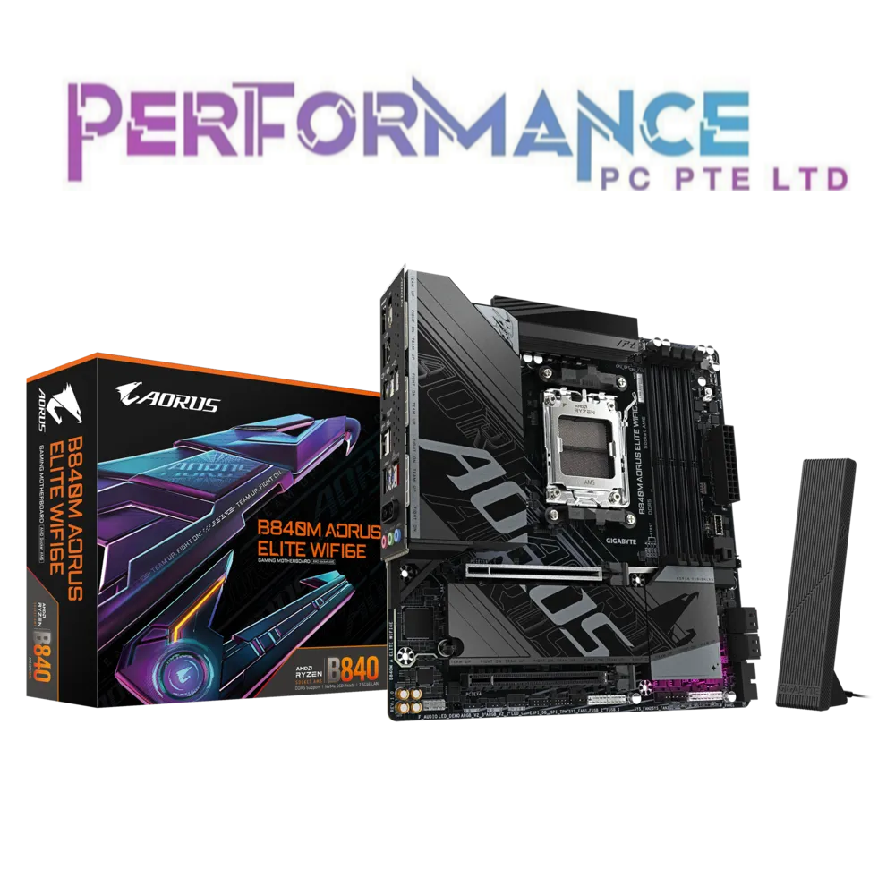 Gigabyte B840M B840 M B 840M B 840 M AORUS ELITE WIFI6E DDR5 AM5 mATX Gaming Mobo Motherboard (3 YEARS WARRANTY BY CDL TRADING PTE LTD)