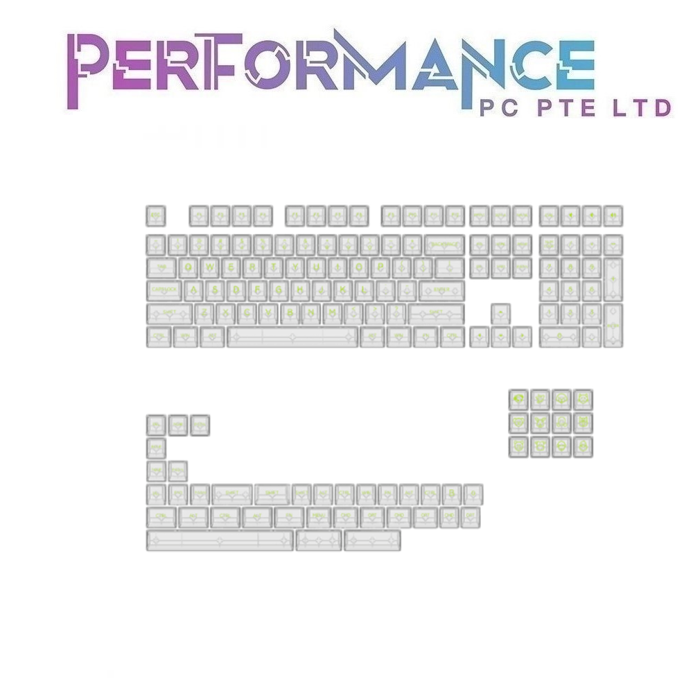 AKKO - Clear Transparent Keycap Sets Green Characters (Full Transparent) (1 YEARS WARRANTY BY TECH DYNAMIC PTE LTD)