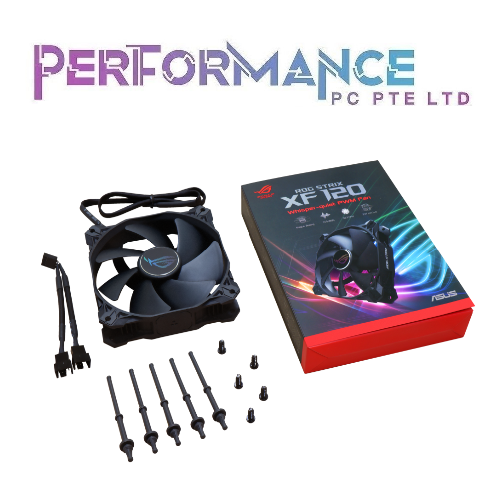 Asus ROG STRIX  XF 120 Whisper-Quiet, 4-pin PWM Fan for PC Cases , radiators or CPU cooling (5 YEARS WARRANTY BY BAN LEONG TECHNOLOGIES PTE LTD)