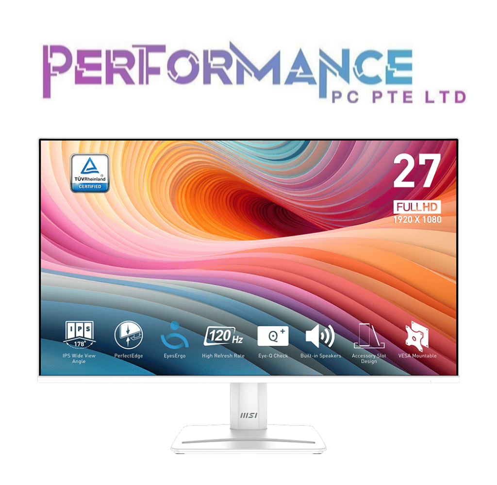 MSI PRO MP275W E2 27"/FHD/Flatscreen/IPS/120Hz WHITE MONITOR (3 YEARS WARRANTY BY CORBELL TECHNOLOGY PTE LTD)