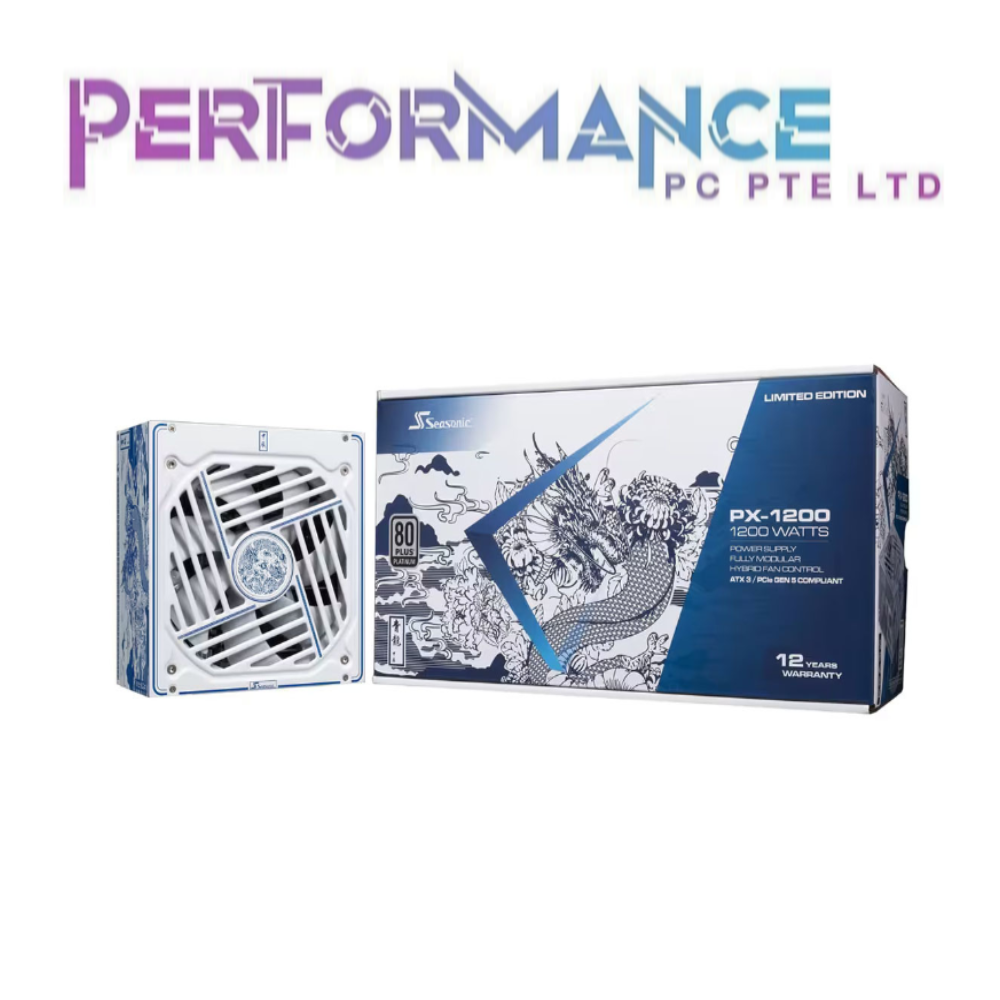 Seasonic Vertex PX 1200 Dragon 80Plus Platinum/Fully Modular/Hybrid Fan Control/ATX 3.0/PCI-E Gen 5.0 Power Supply (12 Yrs Warranty BY CORBELL TECHNOLOGY PTE LTD)