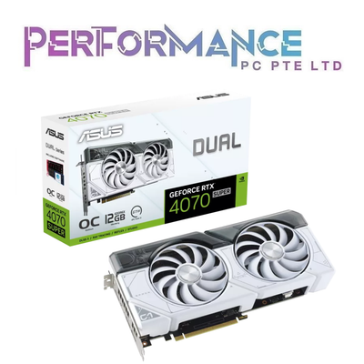 ASUS Dual GeForce RTX 4070 RTX4070 SUPER OC Edition 12GB GDDR6X - Black/White (3 YEARS WARRANTY BY BAN LEONG TECHNOLOGHY PTE LTD)