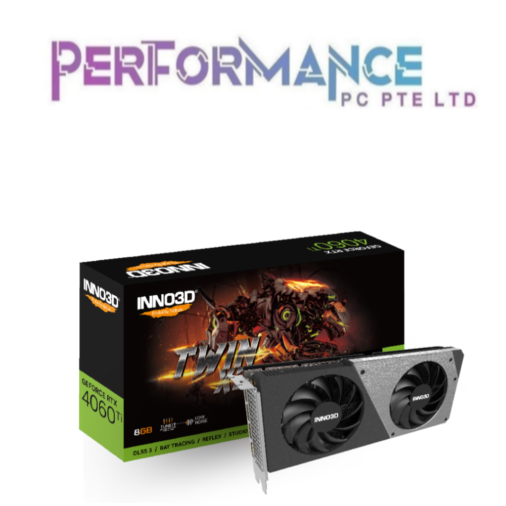 INNO3D GEFORCE RTX4060TI RTX4060 TI RTX 4060TI RTX 4060 TI 8GB / 16GB TWIN X2 GDDR6 BLACK/WHITE (3 YEARS WARRANTY BY LEAPFROG DISTRIBUTION PTE LTD)