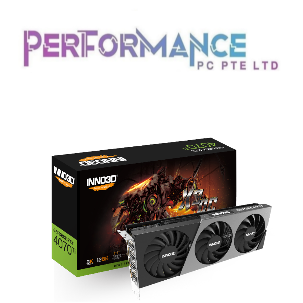 INNO3D GEFORCE RTX 4070 Ti RTX4070TI RTX4070 TI RTX 4070TI RTX 4070 TI Ti X3 OC / NON OC (3 YEARS WARRANTY BY LEAPFROG DISTRIBUTION PTE LTD)