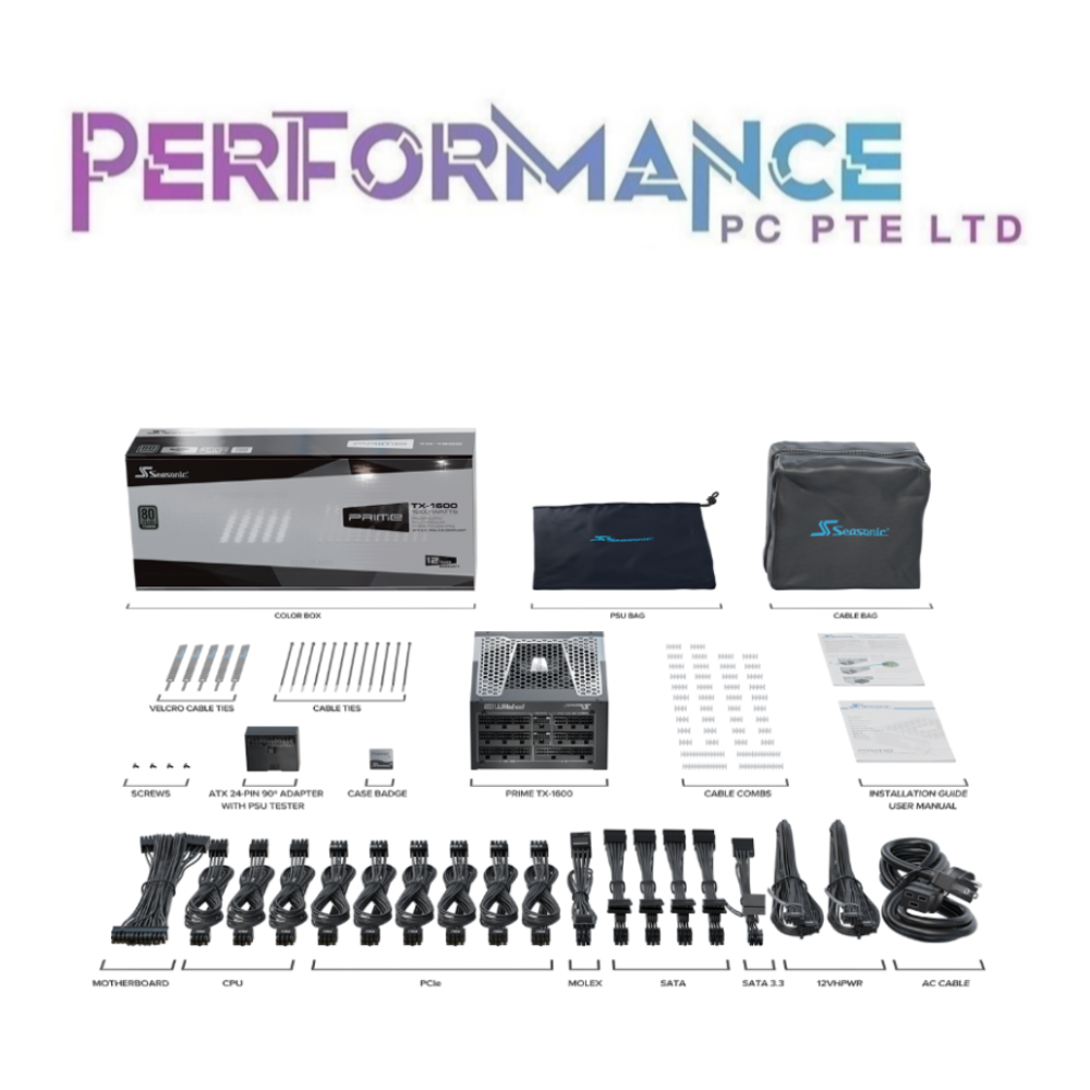 Seasonic Prime PX 1600 ATX 3.0 Fully Modular 80 PLUS Platinum PSU (12 YEARS WARRANTY BY CORBELL TECHNOLOGY PTE LTD)