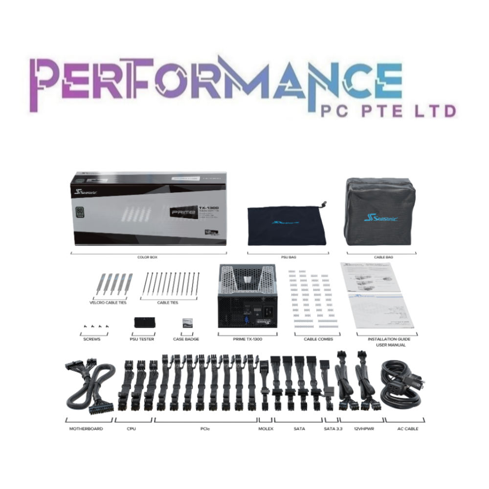 SEASONIC Prime TX1300W ATX 3.0 Fully Modular 80 PLUS Titanium PSU (12 YEARS WARRANTY BY CORBELL TECHNOLOGY PTE LTD)