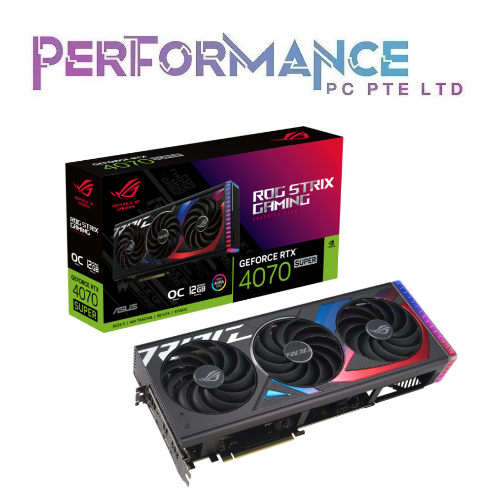 ASUS ROG Strix GeForce RTX 4070 RTX4070 SUPER 12GB GDDR6X OC Edition (3 YEARS WARRANTY BY BAN LEONG TECHNOLOGY PTE LTD)