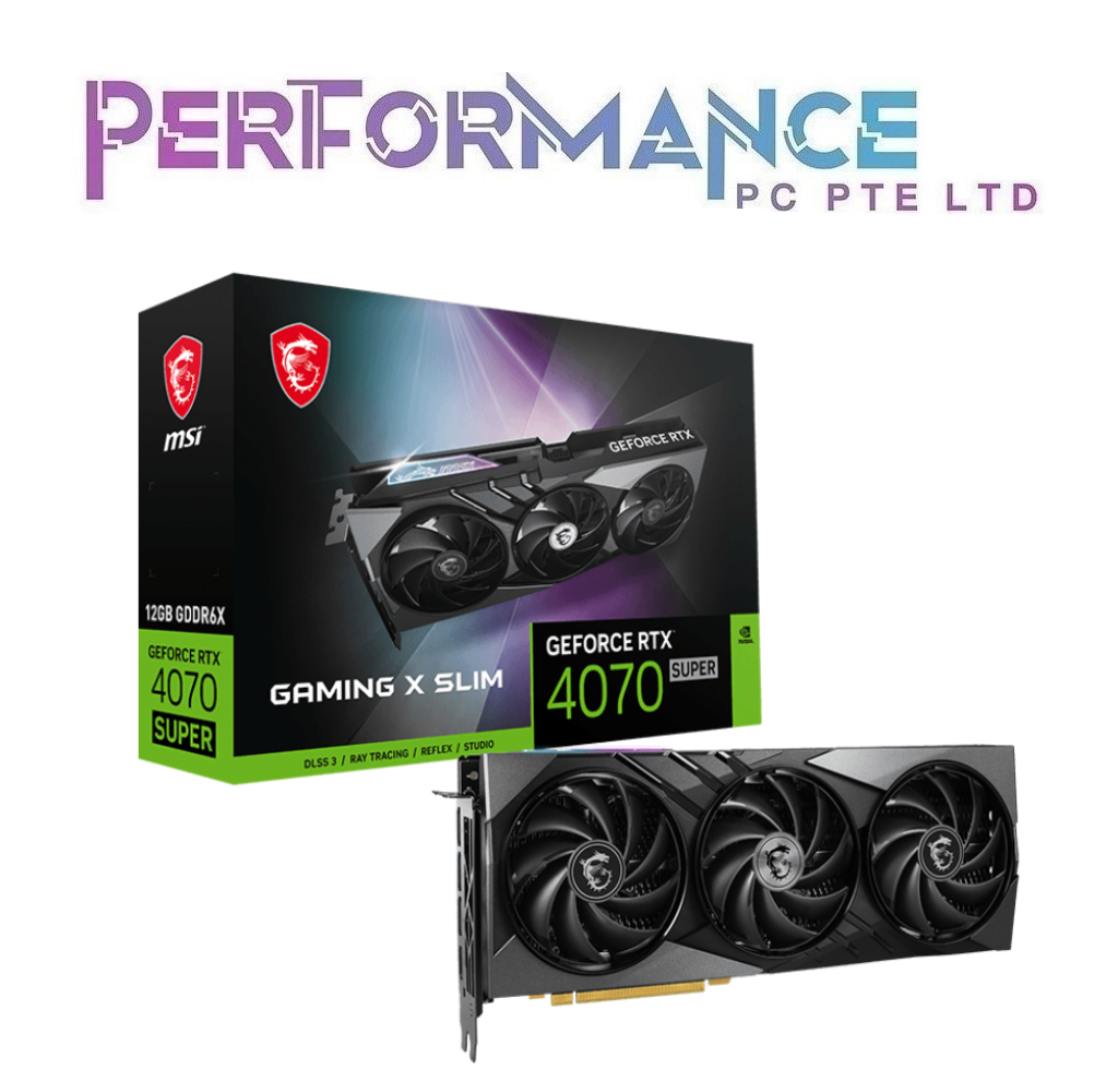 MSI GeForce RTX 4070 RTX4070 SUPER 12G GAMING X SLIM - BLACK/WHITE (3 YEARS WARRANTY BY CORBELL TECHNOLOGY PTE LTD)