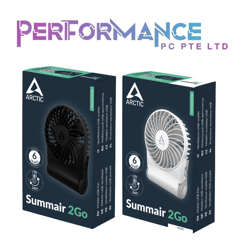 ARCTIC Summair 2GO FAN BLACK / WHITE (1 year warranty on battery)