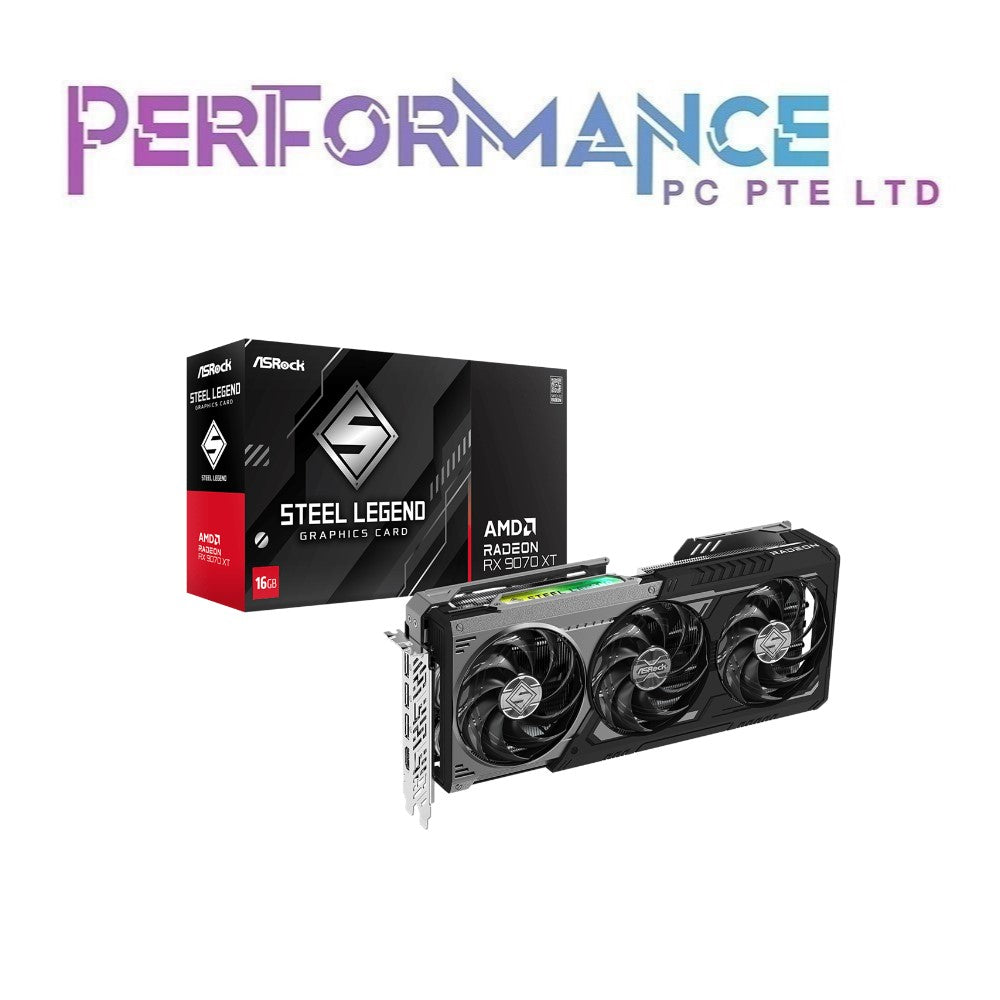 ASROCK AMD Radeon™ RX 9070 XT 9070XT Steel Legend 16GB (3 ASROCK AMD Radeon™ RX 9070 XT 9070XT Steel Legend 16GB (3