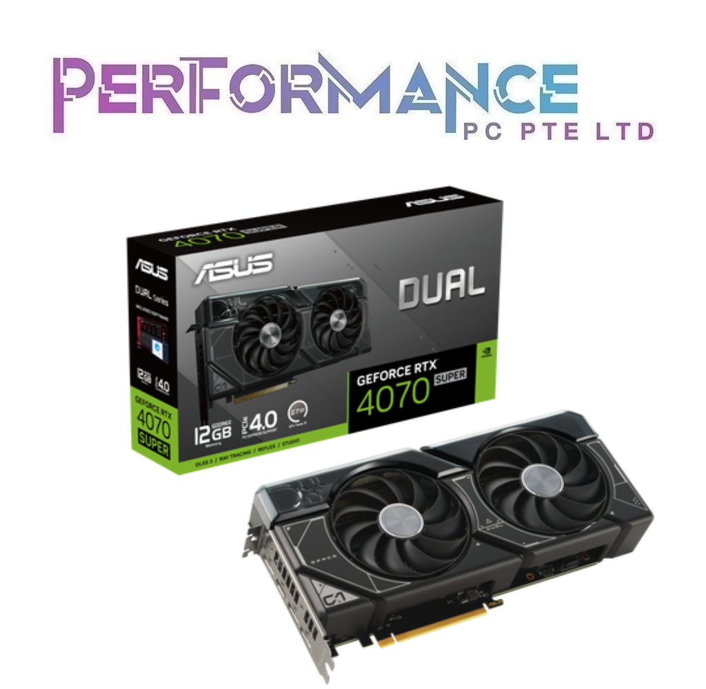 ASUS Dual GeForce RTX 4070 RTX4070 SUPER 12GB GDDR6X with two powerful Axial-tech fans (3 YEARS WARRANTY BY BAN LEONG TECHNOLOGY PTE LTD)