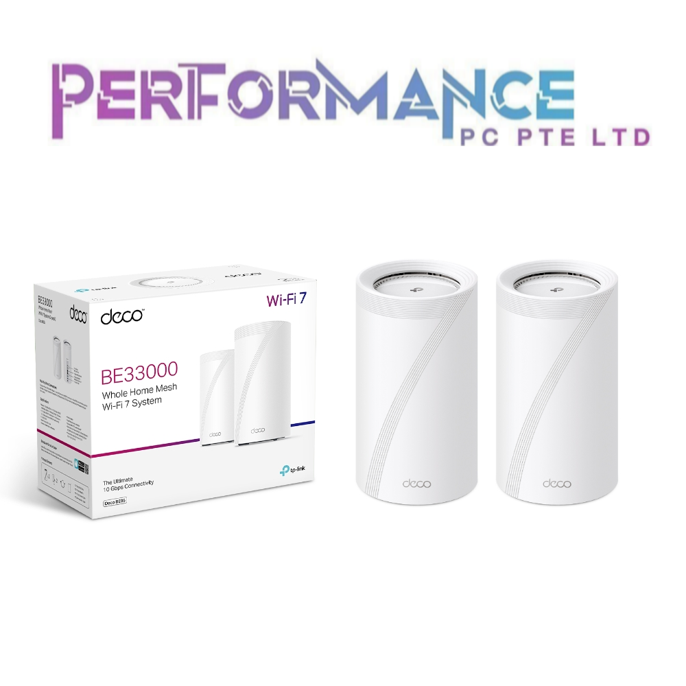 TP-Link Deco BE95 BE33000 3 / 2 / 1 Piece Pack Quad-Band Whole Home Mesh WiFi 7 System  (3 YEARS WARRANTY BY BAN LEONG TECHNOLOGY PTE LTD)