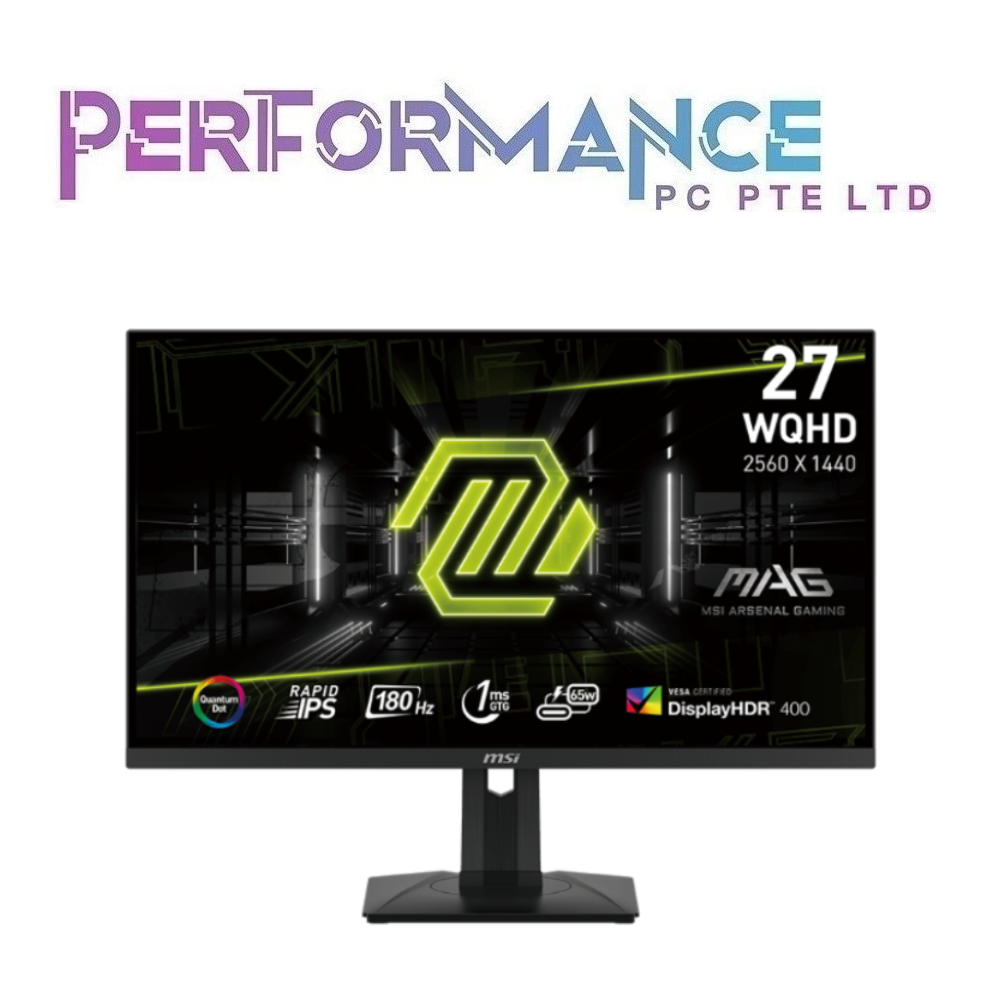 MSI MAG 274QRF QD E2 27" 2560 x 1440(WQHD) 180Hz refresh rate ultra-fast 1ms(GtG) response time gaming monitor (3 YEARS WARRANTY BY CORBELL TECHNOLOGY PTE LTD)