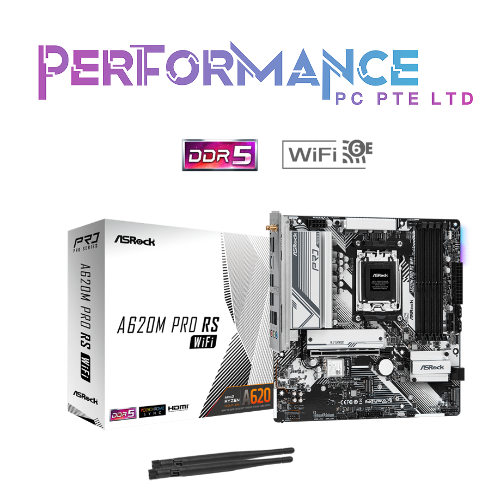 ASROCK A620M PRO RS WIFI AX 1 PCIe 4.0 x16 with HDMI, DisplayPort MOTHERBOARD (3 YEARS WARRANTY BY TECH DYNAMIC PTE LTD)