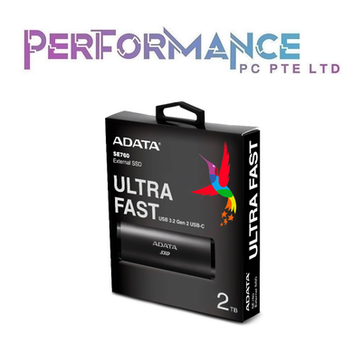 ADATA SE760 External Solid State Drive 256GB/2TB USB 3.2 Gen 2 Type-C USB 10Gbps (3 YEAR WARRANTY BY CORBELL TECHNOLOGY PTE LTD)