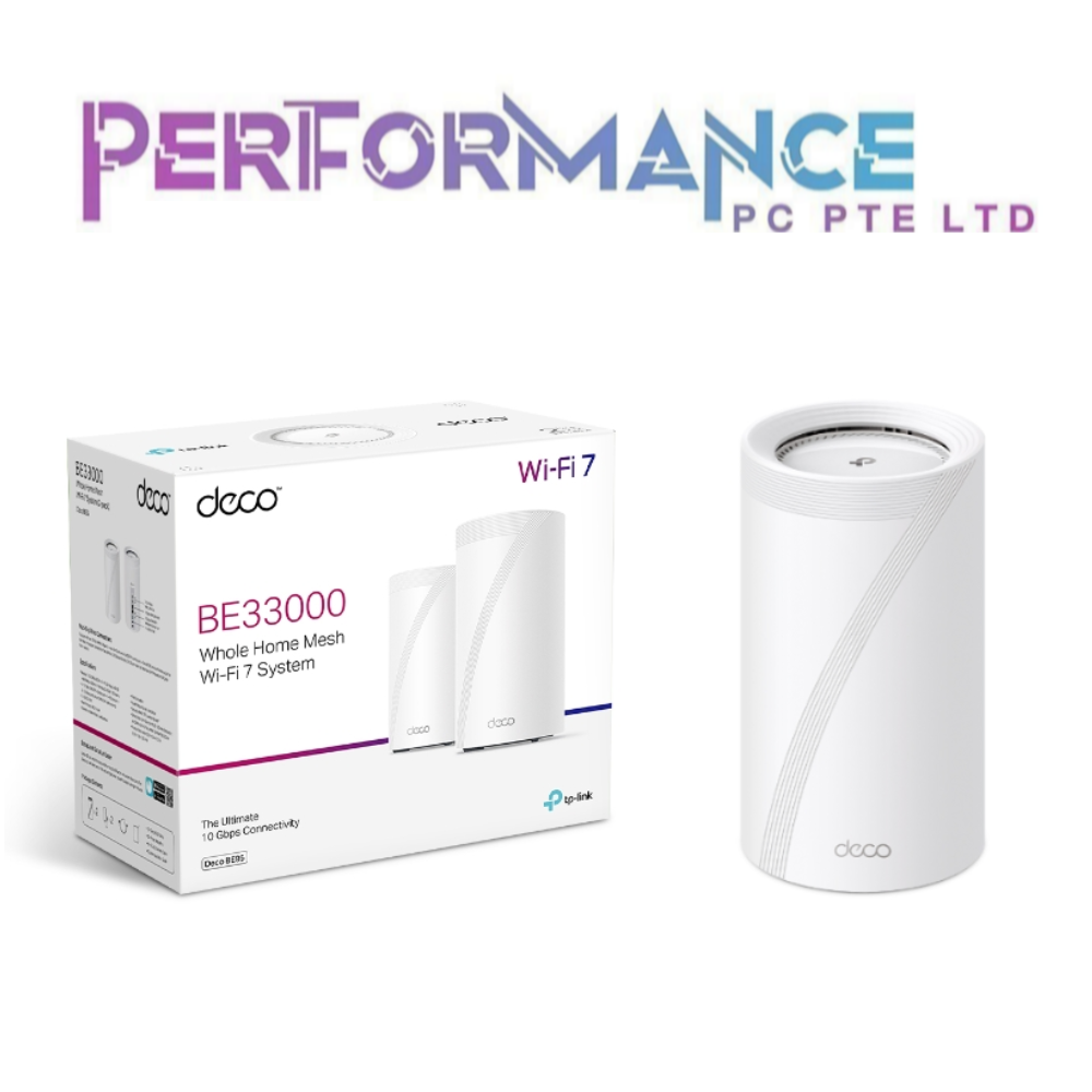 TP-Link Deco BE95 BE33000 3 / 2 / 1 Piece Pack Quad-Band Whole Home Mesh WiFi 7 System  (3 YEARS WARRANTY BY BAN LEONG TECHNOLOGY PTE LTD)