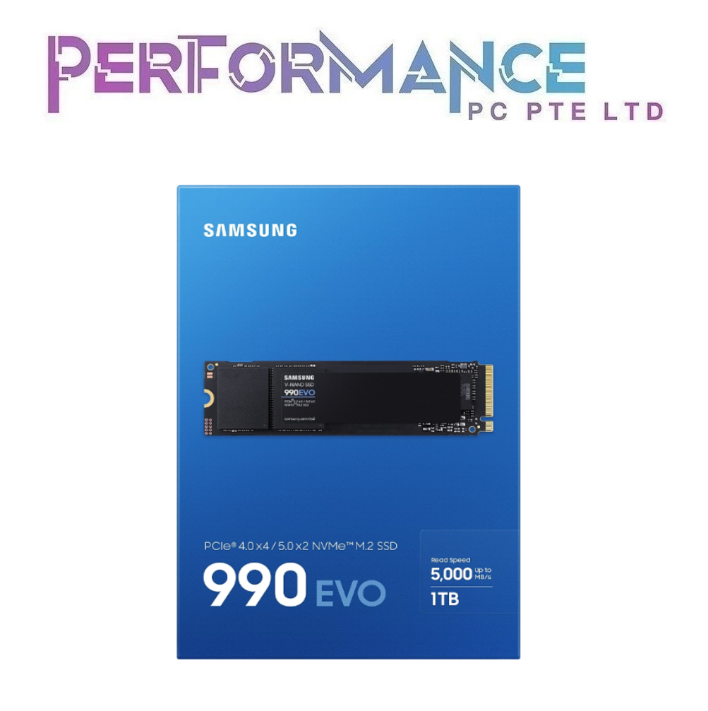 SAMSUNG 990 EVO 1TB / 2TB NVMe M.2 SSD Up to 5,000/4,200 MB/s of sequential read/write speeds (5 YEARS WARRANTY BY ETERNAL ASIA PTE LTD)