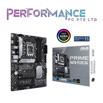ASUS PRIME H670-PLUS H670 PLUS H 670 PLUS DDR4 LGA1700 Motherboard (3 YEARS WARRANTY BY AVERTEK ENTERPRISES PTE LTD)