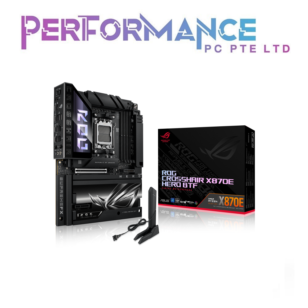 ASUS ROG CROSSHAIR X870E HERO BTF AMD X870E CHIPSET MOTHERBOARD (3 YEARS WARRANTY BY BAN LEONG TECHNOLOGIES PTE LTD)