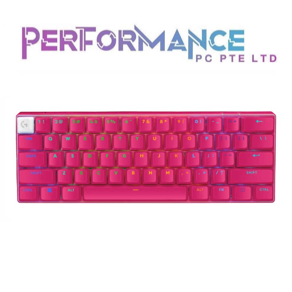 Logitech Pro X 60 Lightspeed Black / White / Magenta Gaming Wireless Keyboard Gx-Brown Switches (2 YEARS WARRANTY BY BAN LEONG TECHNOLOGIES PTE LTD)