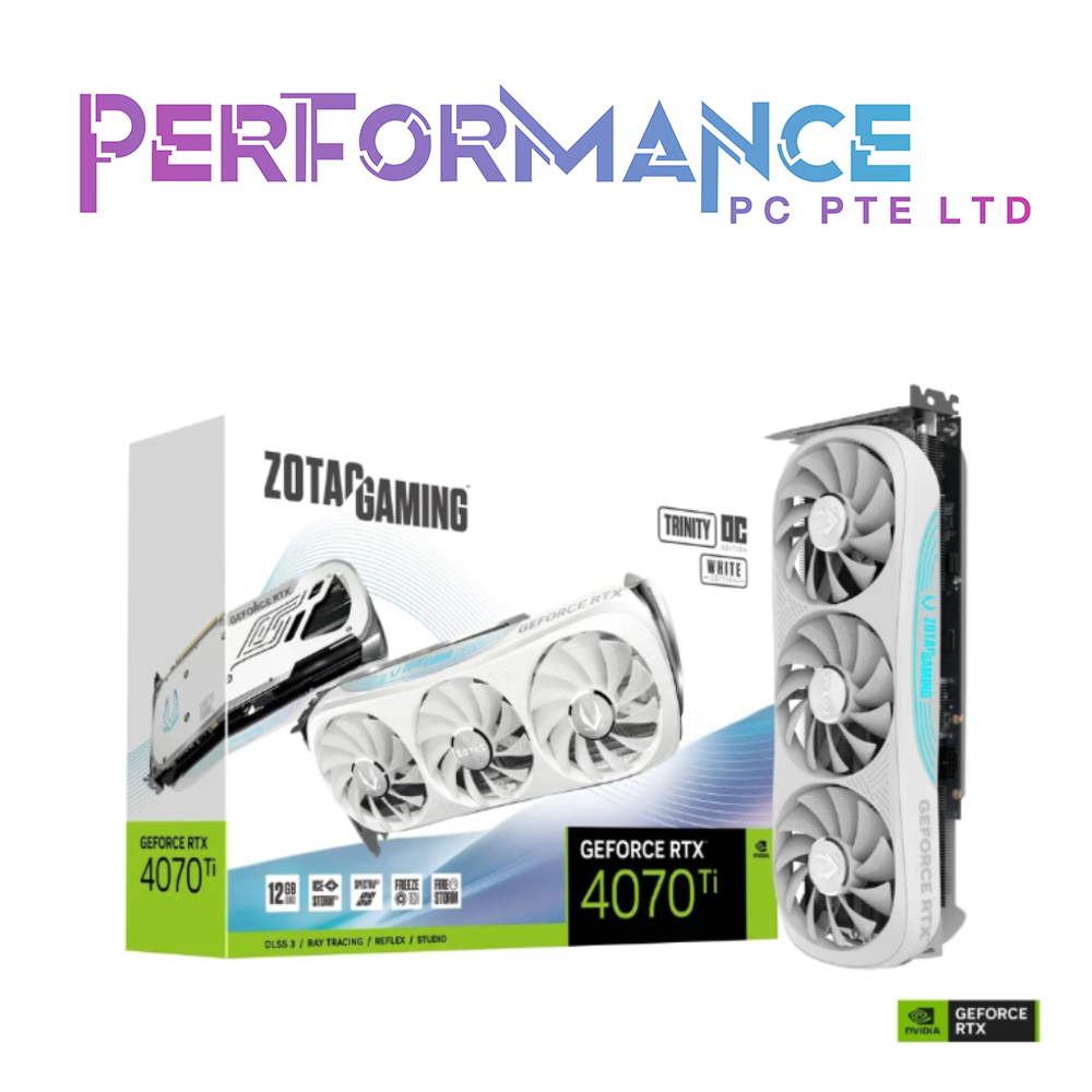 ZOTAC GAMING GeForce RTX 4070 Ti Trinity OC 12GB White Edition ( 3 + 2 YEARS WARRANTY BY TECH DYNAMIC PTE LTD )