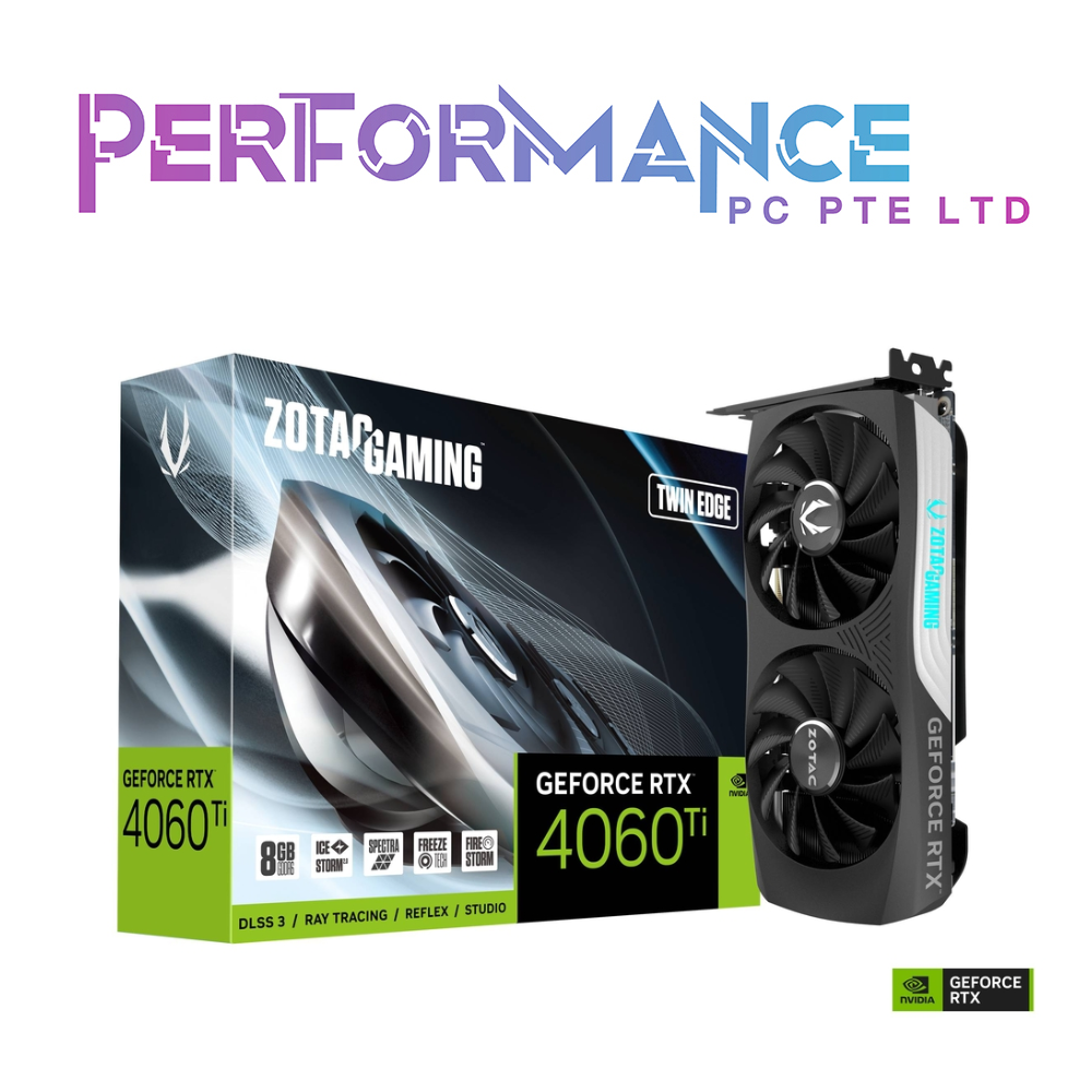 ZOTAC GAMING GeForce RTX4060TI RTX4060 TI RTX 4060TI RTX 4060 TI 8GB Twin Edge Graphic Card GPU (3 + 2 YEARS WARRANTY BY TECH DYNAMIC PTE LTD)