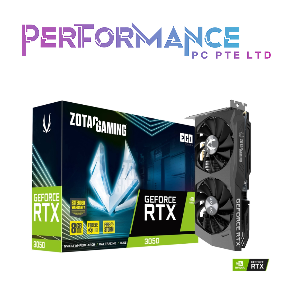 ZOTAC GAMING RTX 3050 ECO 8GB (Twin Fan) (3 + 2 YEARS WARRANTY BY TECH DYNAMIC PTE LTD)