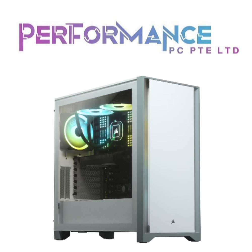 Corsair 4000D Tempered Glass Black / White Mid-Tower ATX Desktop Chassis Case (2 YEARS WARRANTY BY CONVERGENT SYSTEMS PTE LTD)