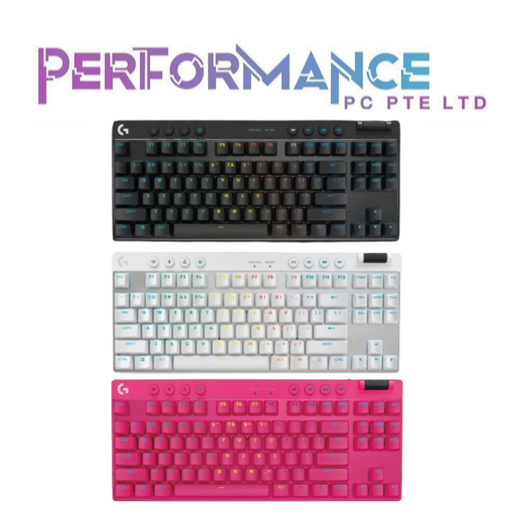 Logitech Pro X TKL Lightspeed Black / White / Magenta Gx-Brown Switches Wireless Gaming Keyboard (2 YEARS WARRANTY BY BAN LEONG TECHNOLOGIES PTE LTD)