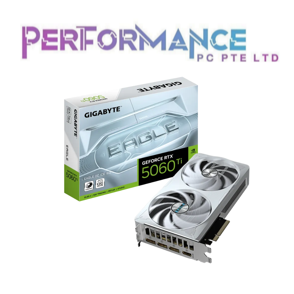 GIGABYTE GeForce RTX™ 5060 Ti 5060Ti  EAGLE OC ICE 16G GRAPHICS CARD (3 YEARS WARRANTY BY CDL TRADING PTE LTD)