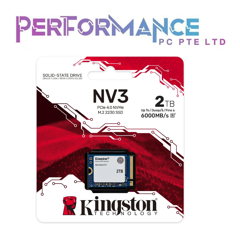 KINGSTON NV3 2230 PCIe Gen4.0 NVMe M.2 SSD 500GB /1TB /2TB (5 YEARS BY CONVERGENT SYSTEM PTE LTD)