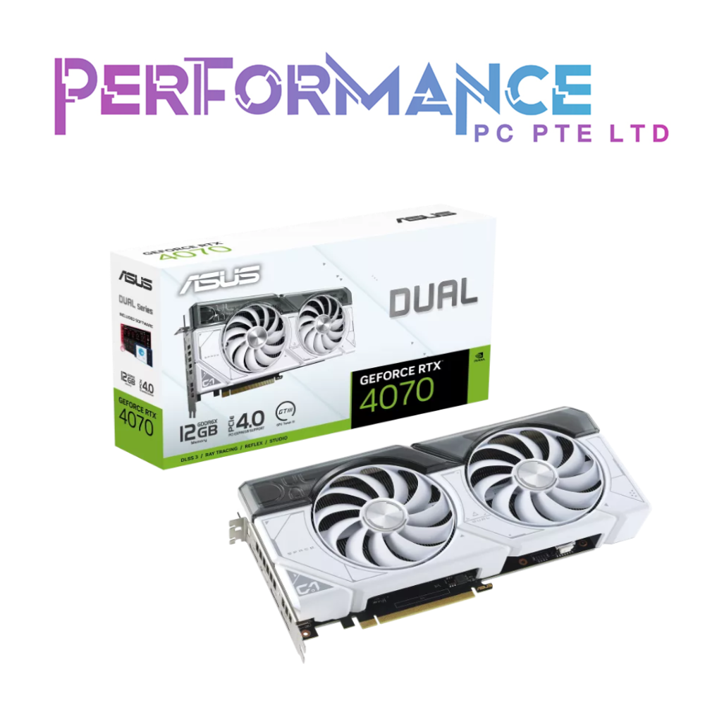 ASUS Dual GeForce RTX4070 RTX 4070 White Edition 12GB GDDR6X (3 YEARS WARRANTY BY BAN LEONG TECHNOLOGY PTE LTD)