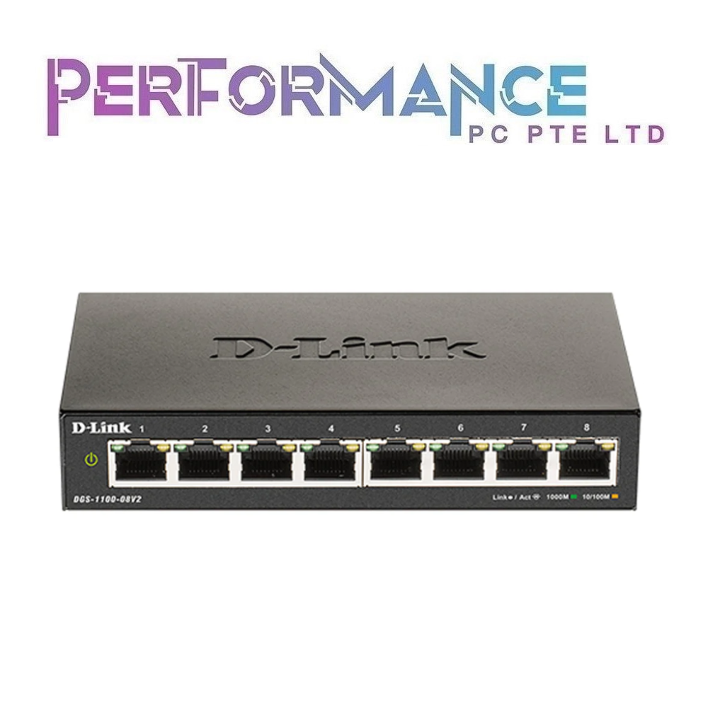 D-LINK 1100-08PV2 8-port Gigabit Smart Managed PoE (64W) Switch  (LIFE TIME BY BAN LEONG TECHNOLOGY PTE LTD)