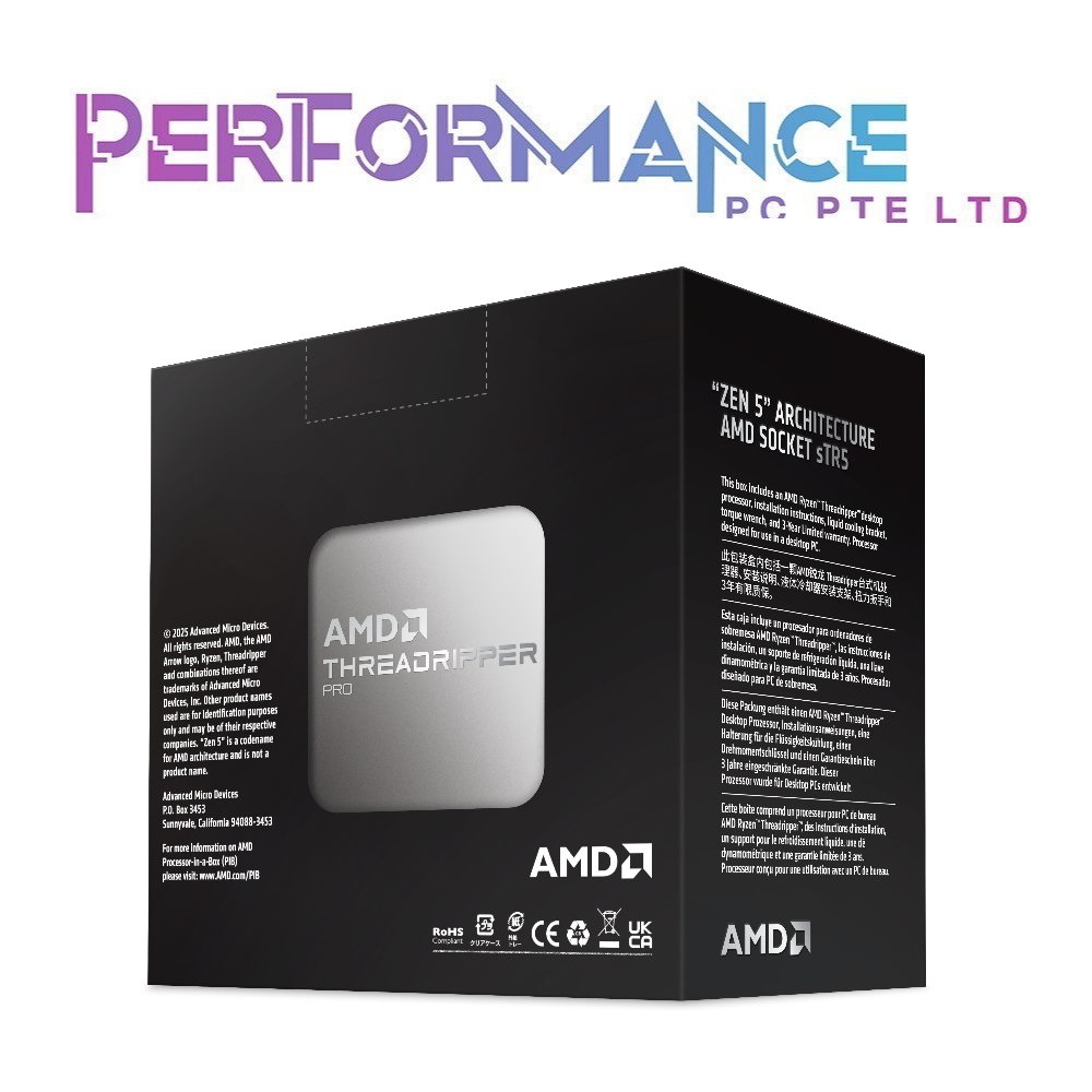 AMD Ryzen Threadripper PRO 9995WX 96 CPU CORES 192 THREADS (3 YEAR WARRANTY BY CORBELL TECHNOLOGIES PTE LTD)