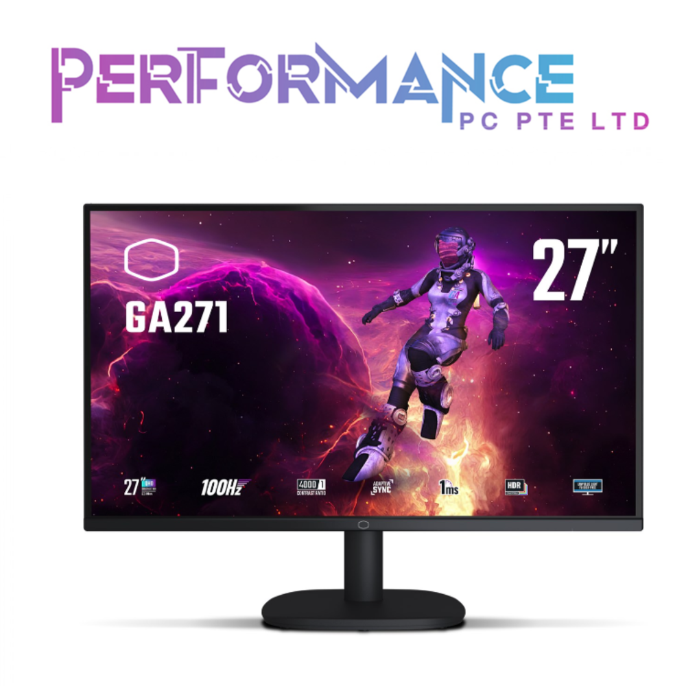 COOLERMASTER GA271 Size 27" Resolution 2K WQHD 2560x1440 MONITOR (3 YEARS WARRANTY BY BAN LEONG TECHNOLOGY PTE LTD)