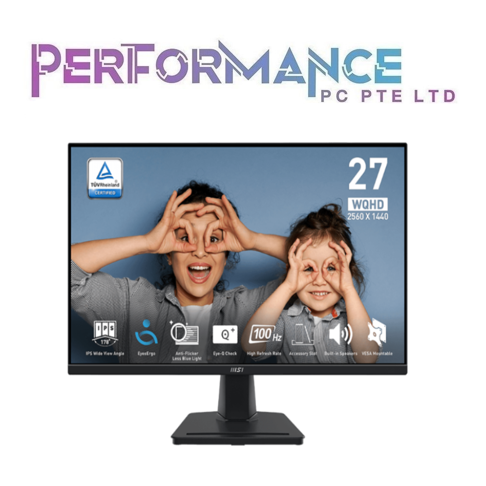 MSI PRO MP275Q 27-inch IPS 2560 x 1440(WQHD) 1ms, 100Hz, Free-Synch, HDMI, DP Port, VESA Mountable monitor (3 YEARS WARRANTY BY CORBELL TECHNOLOGY PTE LTD)