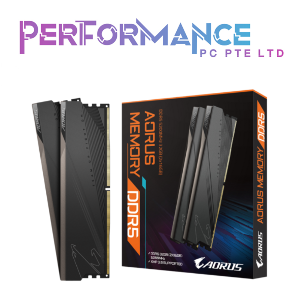 GIGABYTE AORUS DDR5 32GB MEMORY KIT (2x16GB) 5200MT/s (LIMITED LIFETIME WARRANTY BY CDL TRADING PTE LTD)