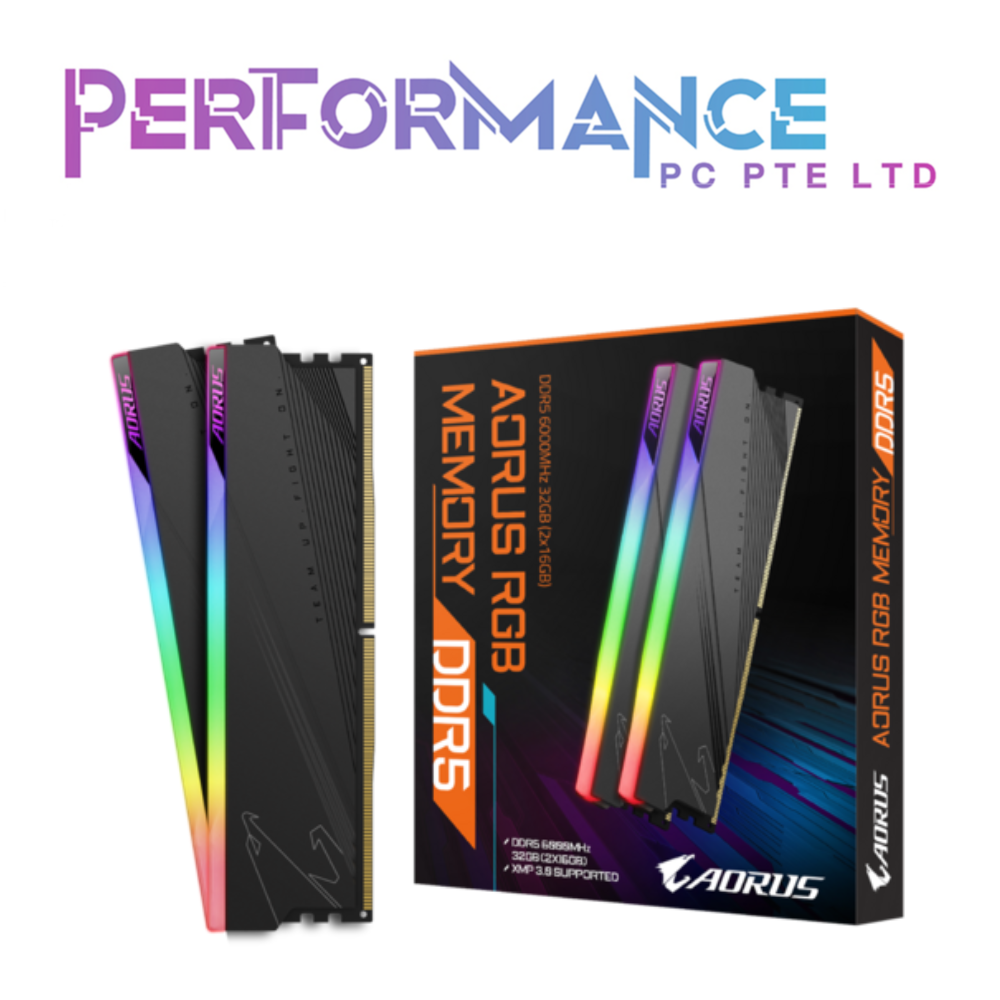 GIGABYTE AORUS RGB Memory DDR5 32GB (2x16GB) 6000MT/s (LIMITED LIFETIME WARRANTY BY CDL TRADING PTE LTD)