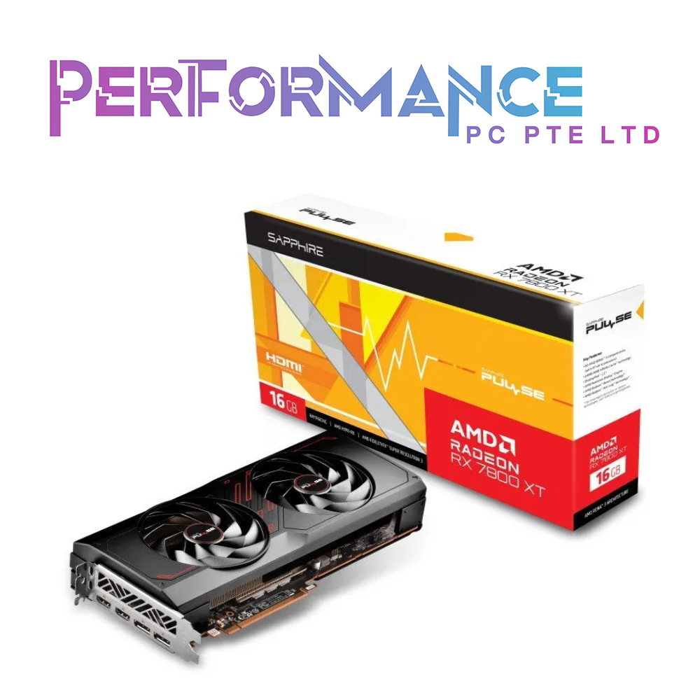 SAPPHIRE PULSE AMD Radeon RX 7800 XT RX7800 XT RX 7800XT 16GB (2 YEARS WARRANTY BY CONVERGENT SYSTEMS PTE LTD)