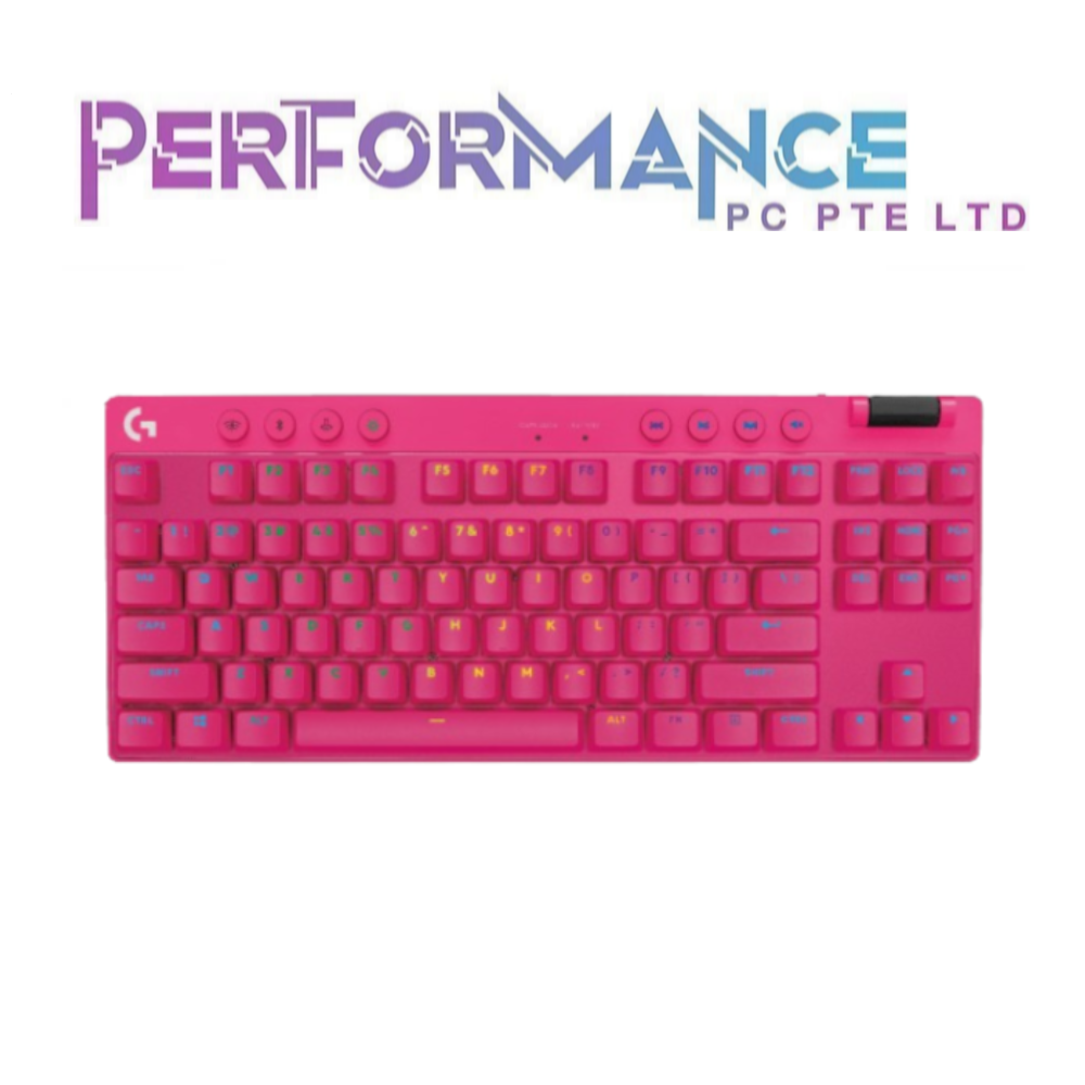 Logitech Pro X TKL Lightspeed Black / White / Magenta Gx-Brown Switches Wireless Gaming Keyboard (2 YEARS WARRANTY BY BAN LEONG TECHNOLOGIES PTE LTD)