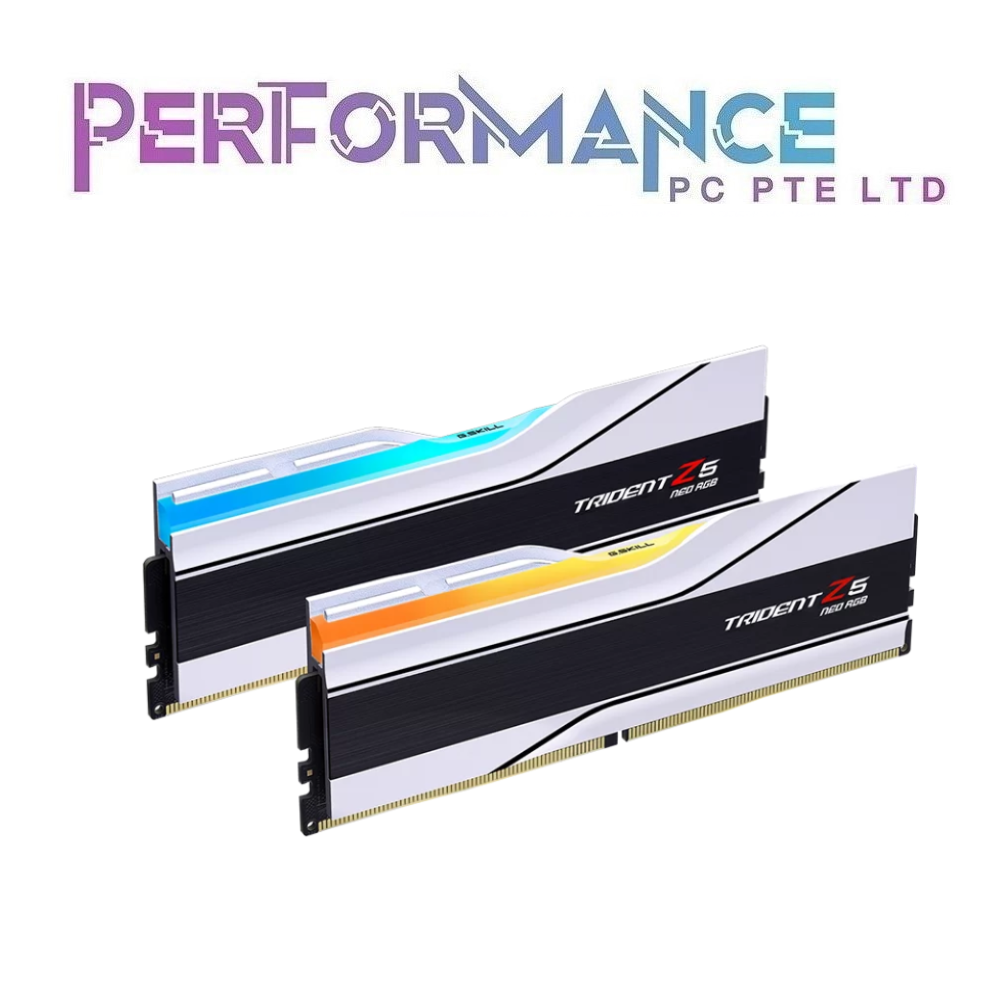 GSKILL G.SKILL Trident Z5 NEO RGB AMD EXPO DDR5 6400 MT/s / (2 x 16GB) CL 32 DUAL CHANNEL KIT 32-39-39-102 - Black / White (LIMITED LIFETIME WARRANTY BY CORBELL TECHNOLOGY PTE LTD)