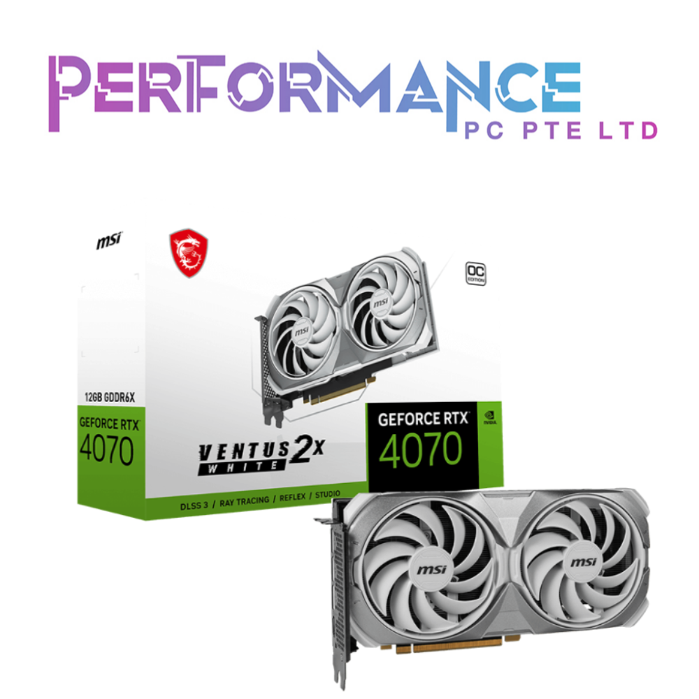 MSI GeForce RTX4070 RTX 4070 VENTUS 2X WHITE 12G OC GRAPHIC CARD (3 YEARS WARRANTY BY CORBELL TECHNOLOGY PTE LTD)